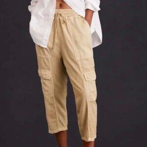 Anthropologie Daily Practice Evergreen Linen Blend Cargo Pants size Medium